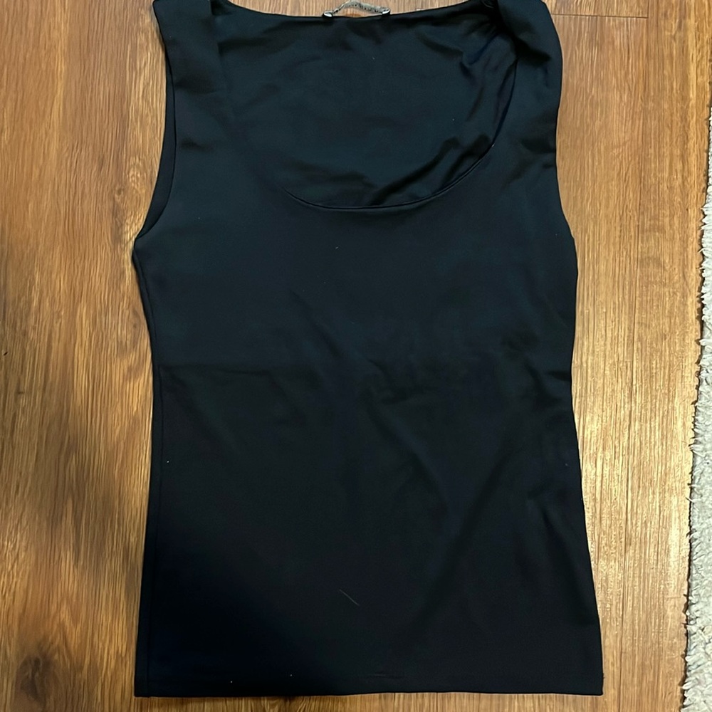 Black Zara square neck top size small